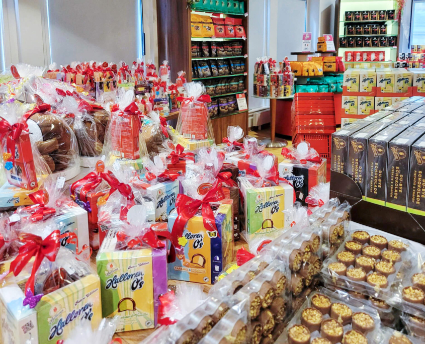 Geschenkset-Auslage im Hallorenshop Dresden